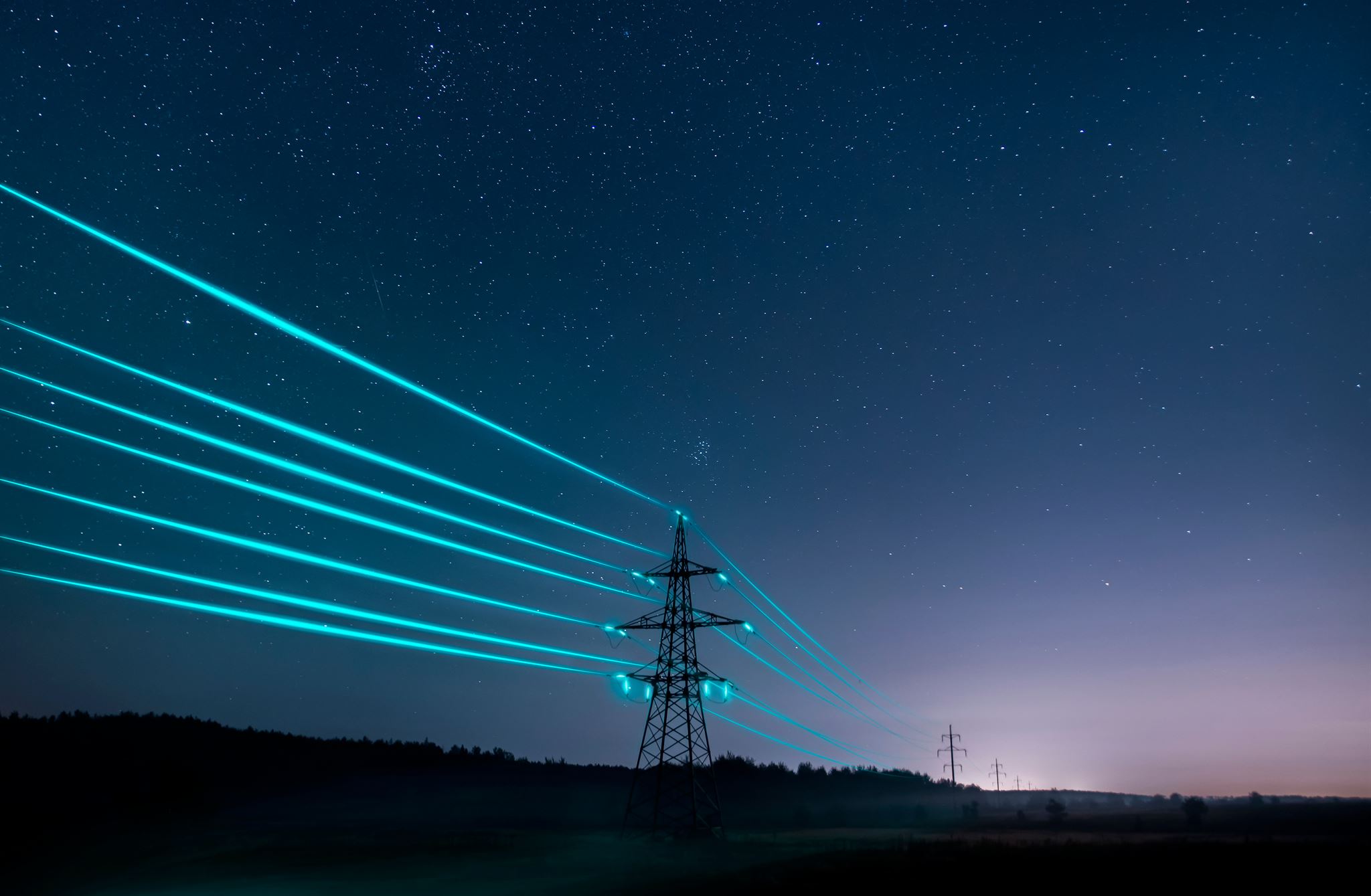 Transmission-tower-at-night